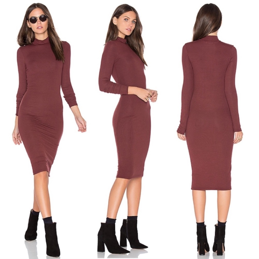 ATM Anthony Thomas Melillo Mock Neck ribbed Dress
